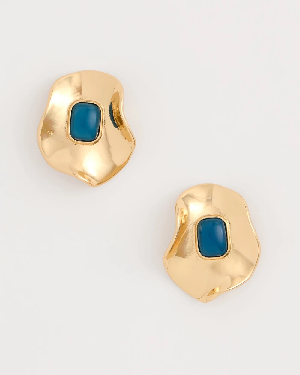 Chico's | Blue Resin Cab Oversized Stud Earrings/ Blue