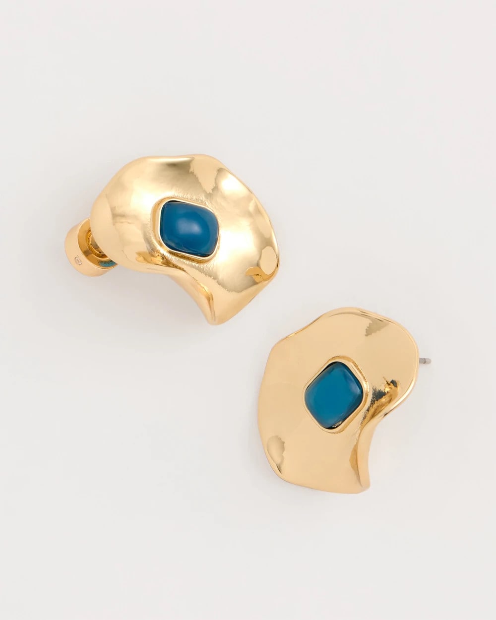 Chico's | Blue Resin Cab Oversized Stud Earrings/ Blue