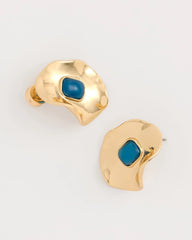 Chico's | Blue Resin Cab Oversized Stud Earrings/ Blue