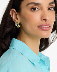 Chico's | Blue Resin Cab Oversized Stud Earrings/ Blue