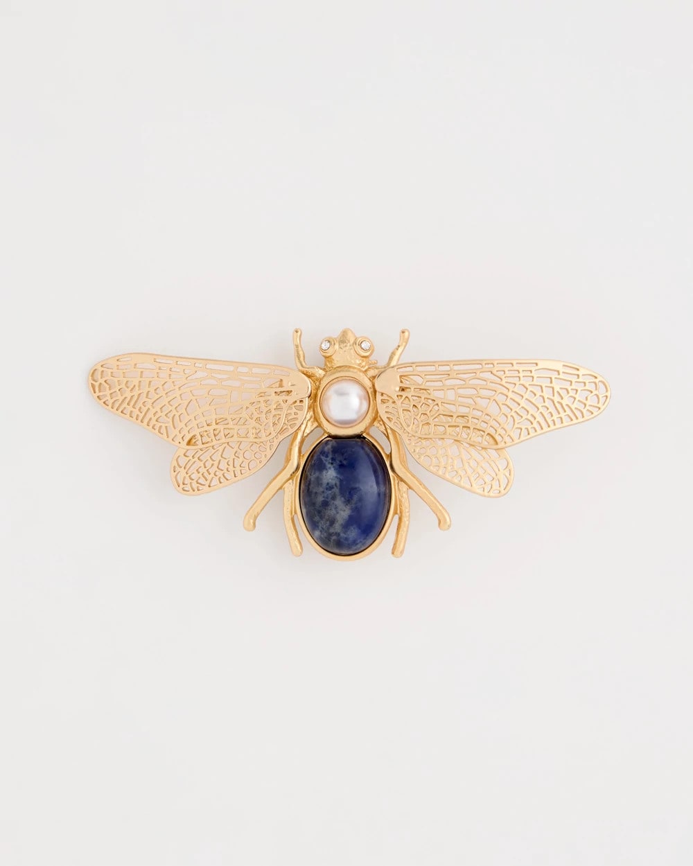 Chico's | Sodalite Stone Pearl Bee Brooch/ Blue
