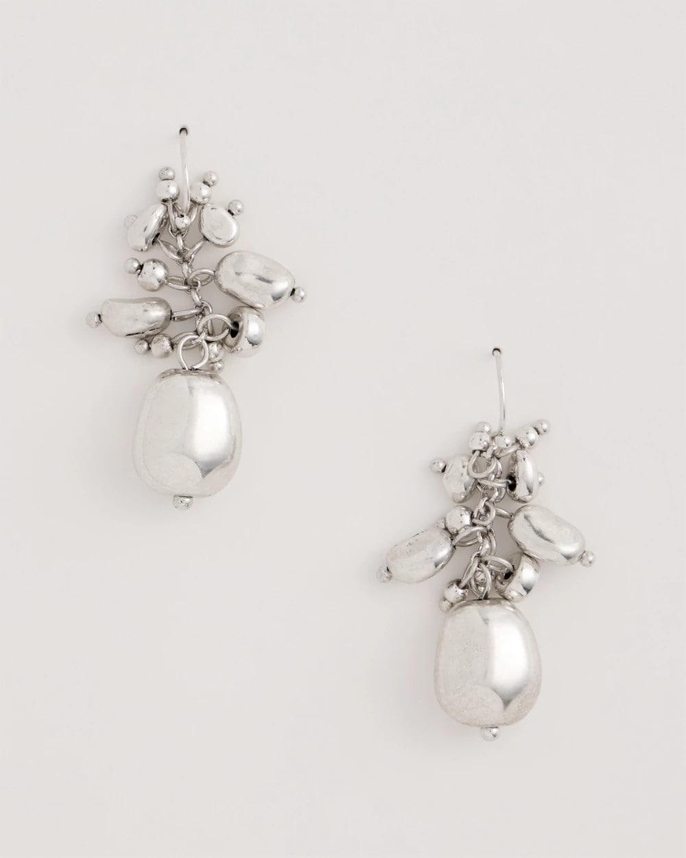 Chico's | Silvertone Cluster Earrings/ Silver