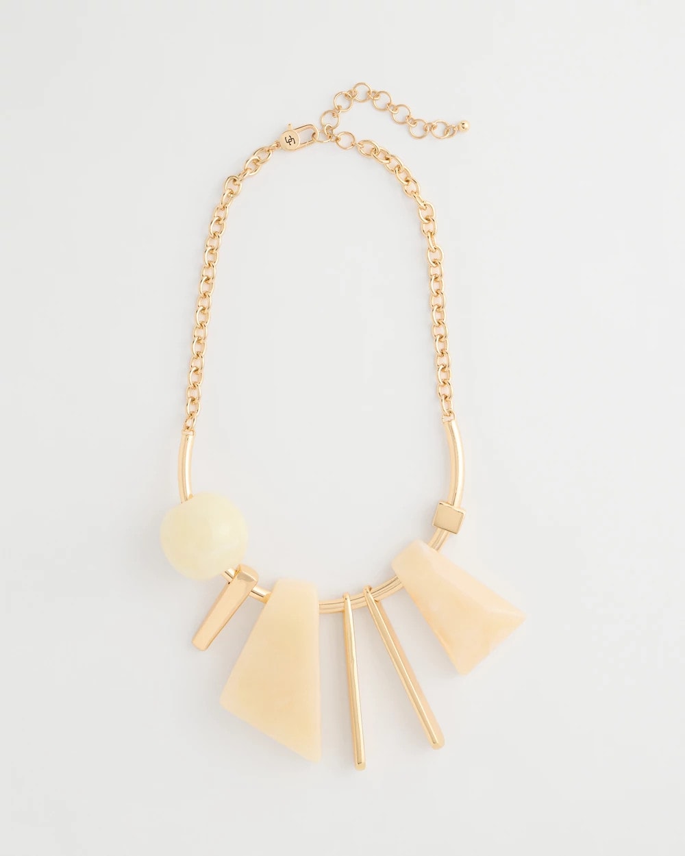 Chico's | Faux Horn Geo Bib Necklace/ Neutral