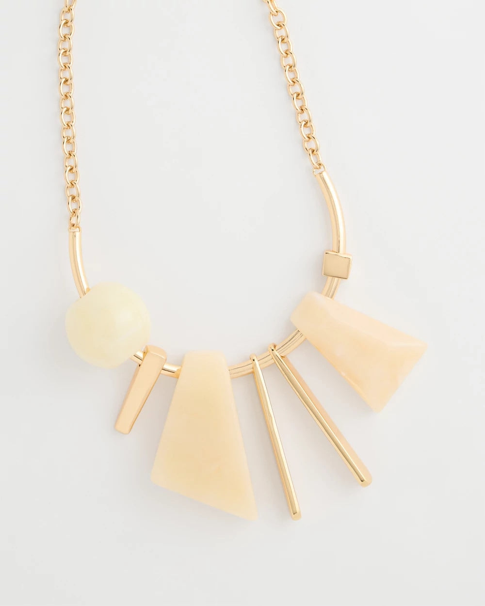Chico's | Faux Horn Geo Bib Necklace/ Neutral