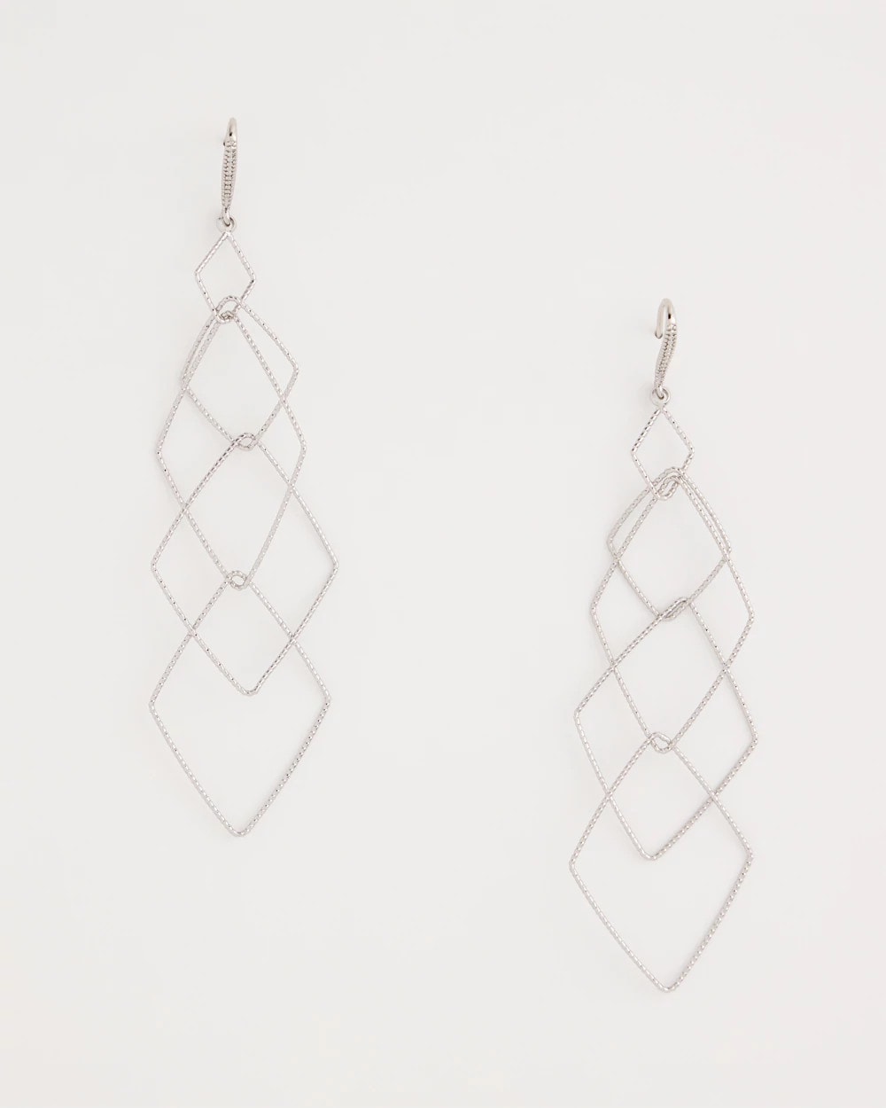 Chico's | Geo Linear Drop Earrings/ Silver