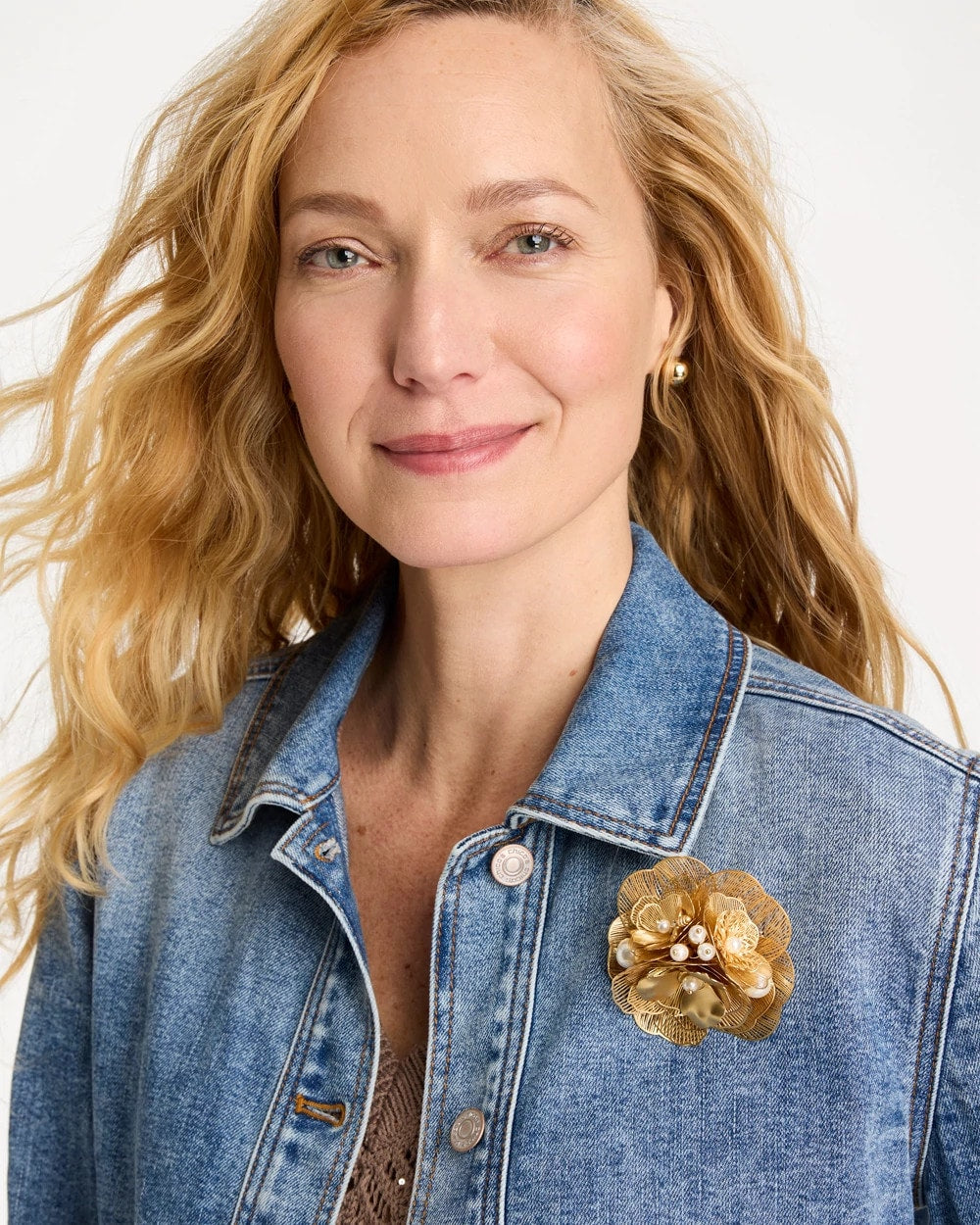 Chico's | Filigree Flower Brooch/ Gold