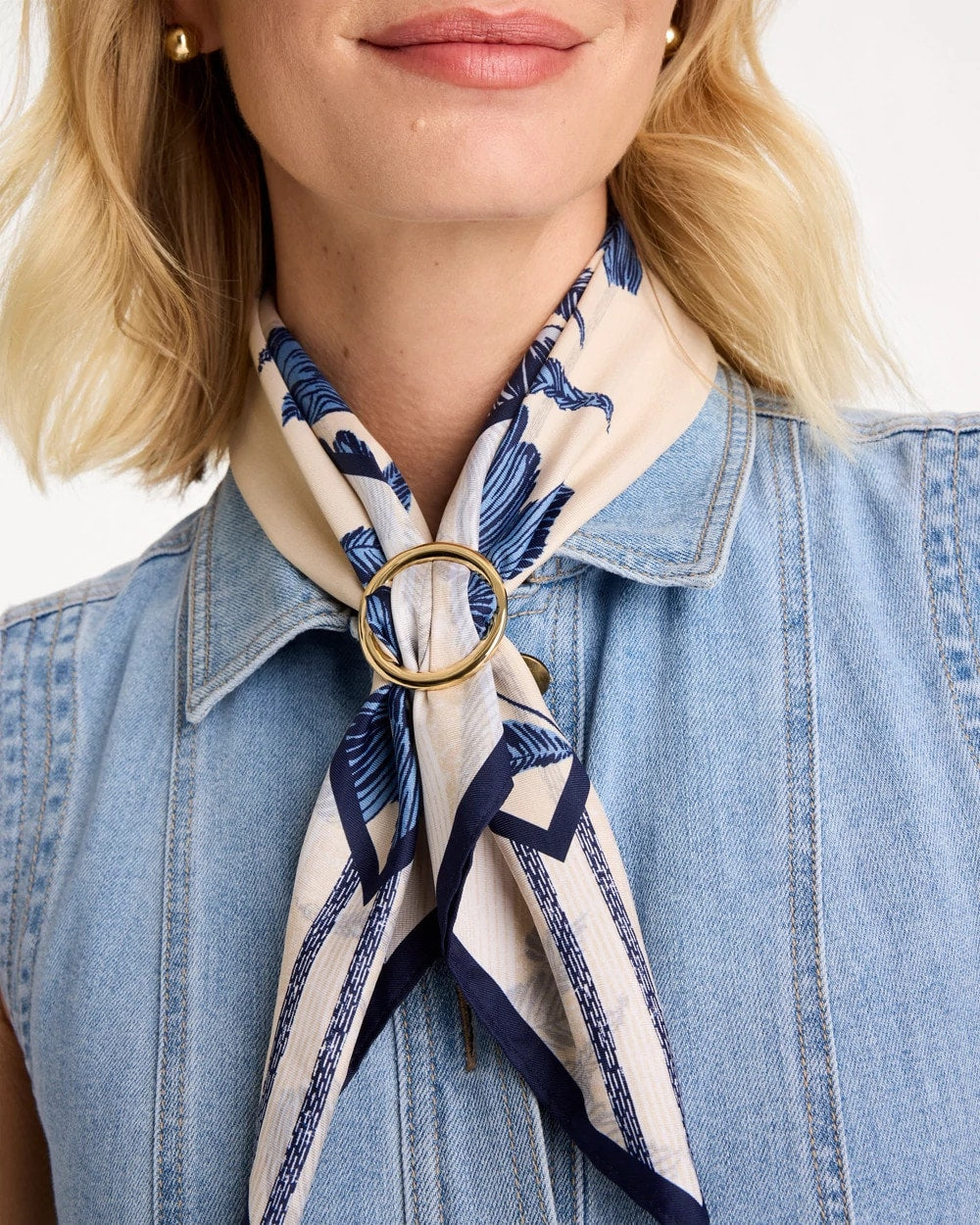 Chico's | Golden Round Scarf Ring/ Gold