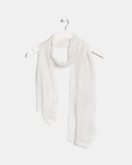 Chico's | Textured Palms Oblong Scarf/ White