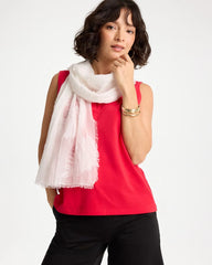Chico's | Textured Palms Oblong Scarf/ White
