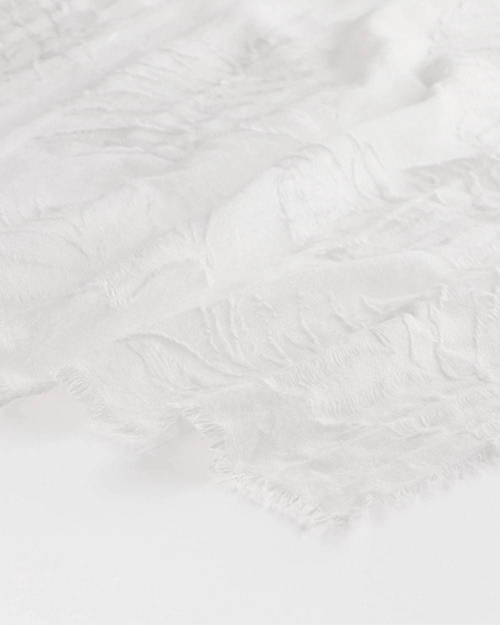 Chico's | Textured Palms Oblong Scarf/ White