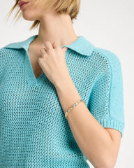 Chico's | Quartz Stone Small Stretch Bracelet/ Light Blue