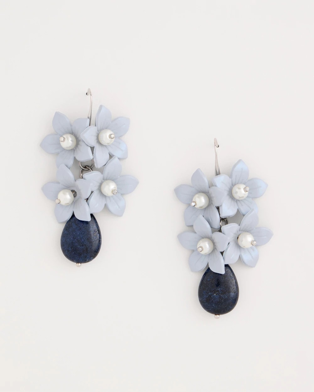 Chico's | Lapis Lazuli Stone Flower Earrings/ Blue