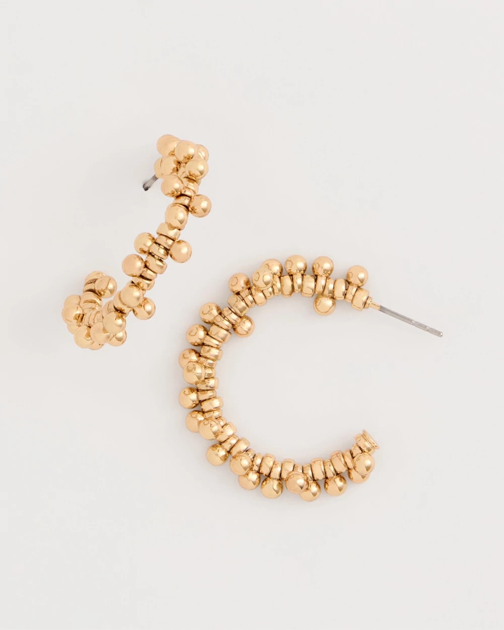 Chico's | Golden Beaded Hoop Earrings/ Gold