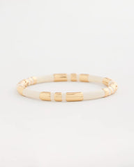 Chico's | White Enamel Hinge Bangle/ White