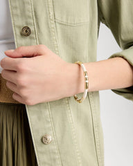 Chico's | White Enamel Hinge Bangle/ White