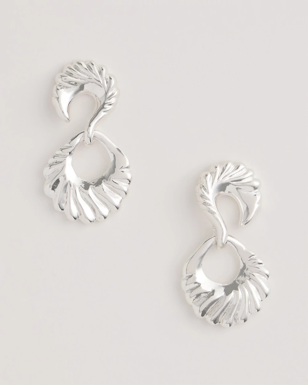 Chico's | Silvertone Doorknocker Earrings/ Silver