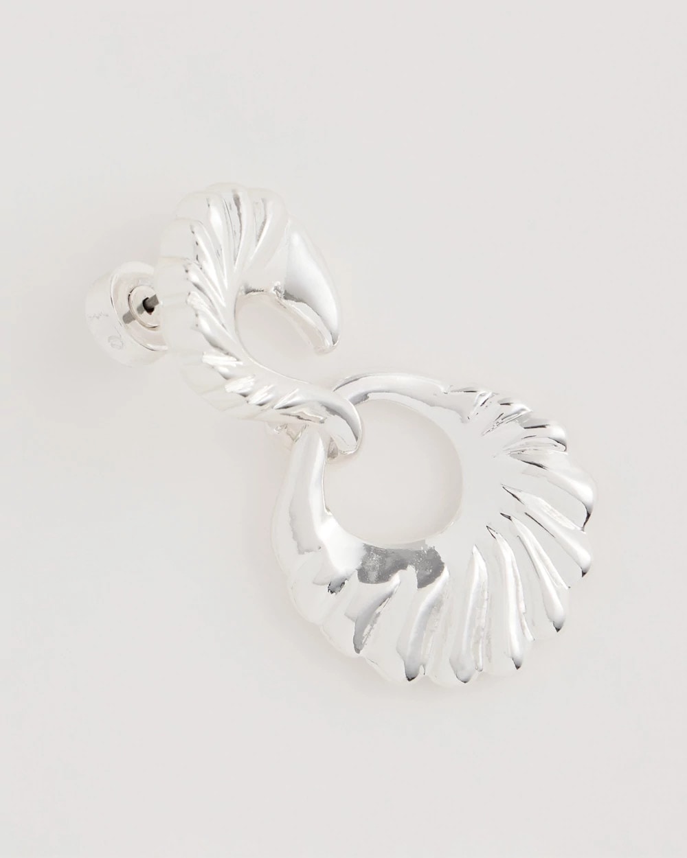 Chico's | Silvertone Doorknocker Earrings/ Silver