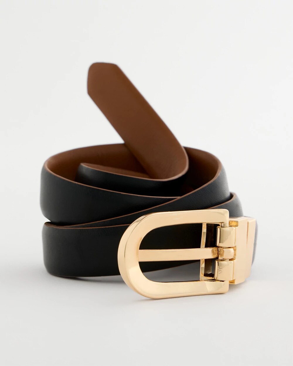 Chico's | Skinny Reversible Trouser Belt/ Black/Brown