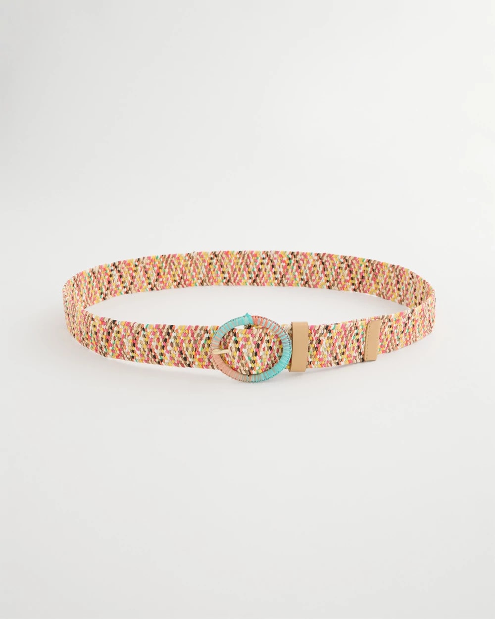 Chico's | Raffia Wrapped Multi-Color Stretch Belt/ Multi