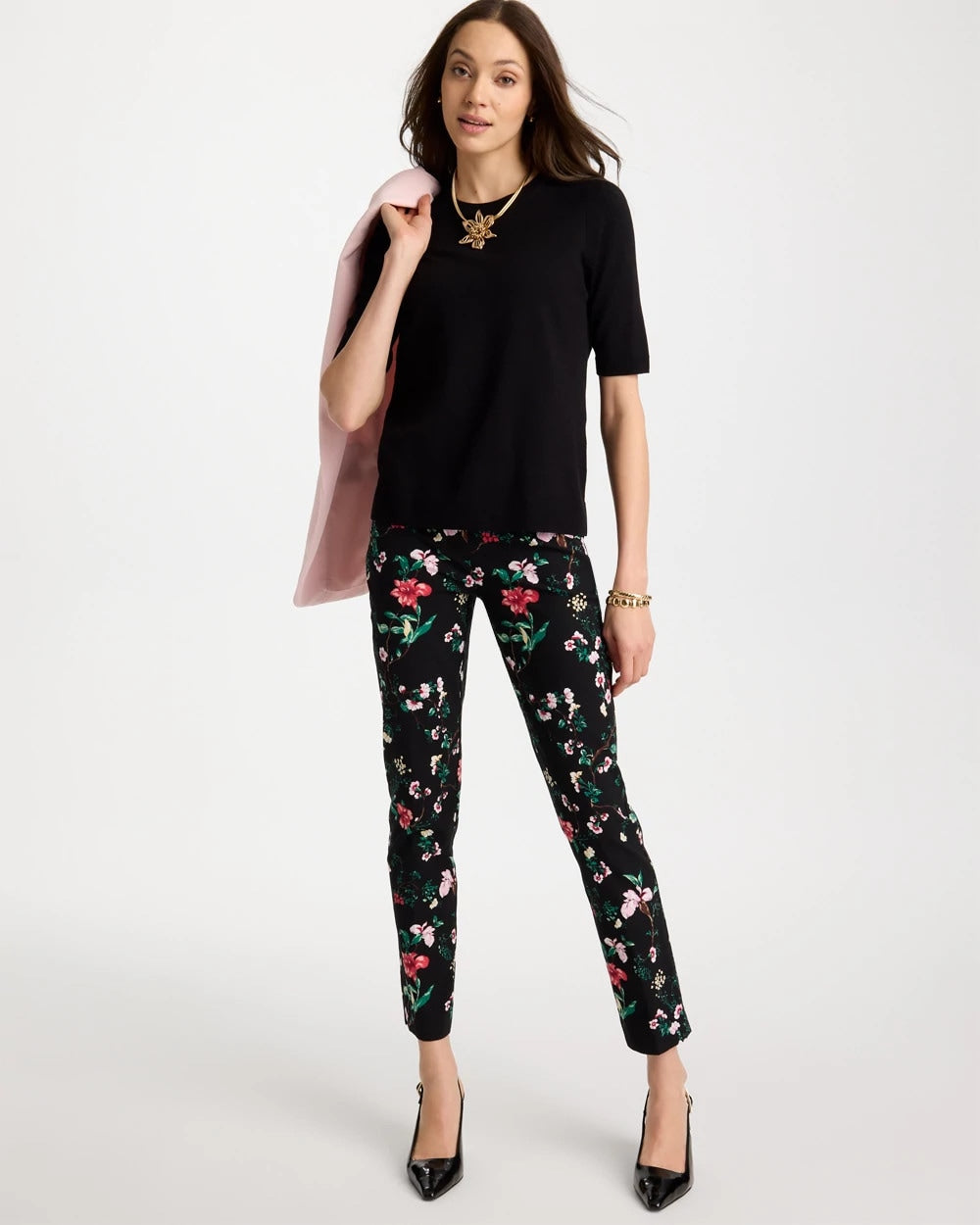 Chico's | Ella Crewneck Pullover Sweater/ Black