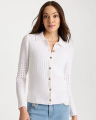 Chico's | Textured Button-Front Cardigan/ Alabaster