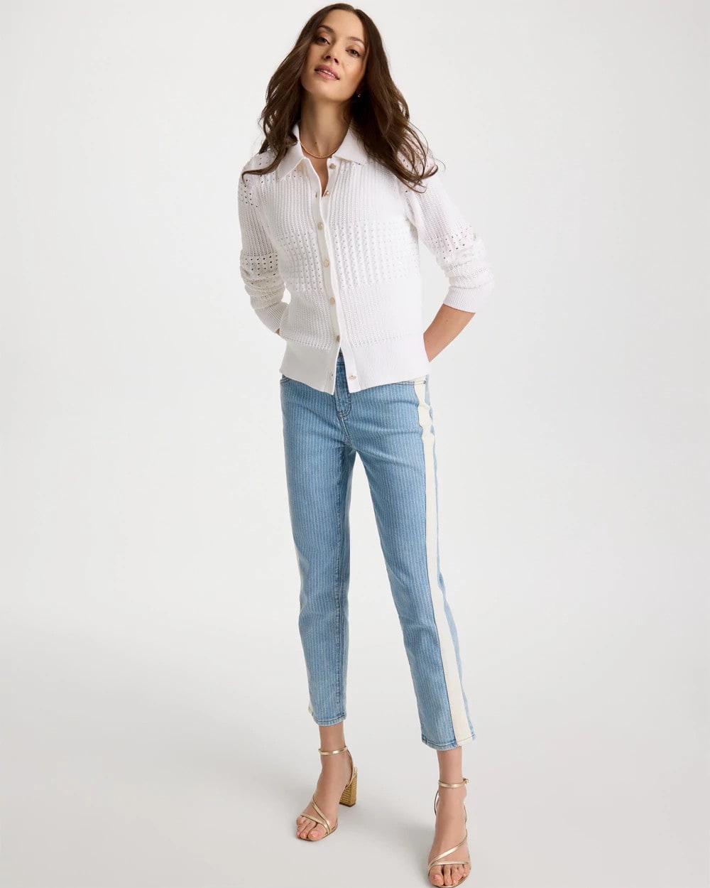 Chico's | Textured Button-Front Cardigan/ Alabaster