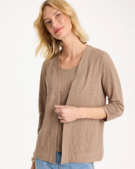Chico's | Linen Open Front Cardigan/ Topaz Smoke