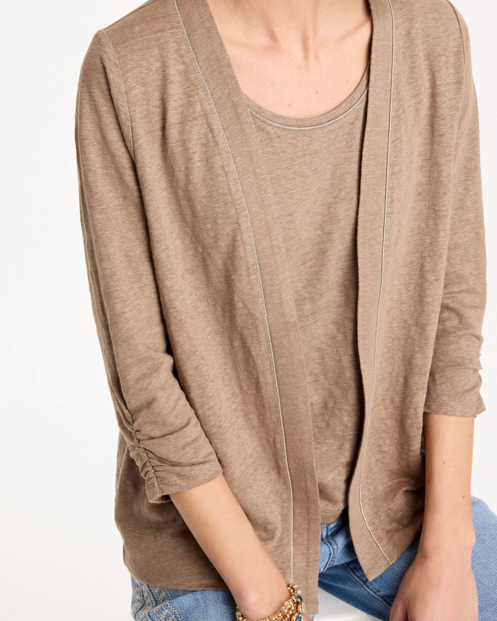 Chico's | Linen Open Front Cardigan/ Topaz Smoke