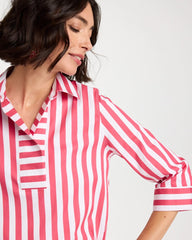 Chico's | No Iron™ Striped Stretch Tunic/ Hot Honeysuckle