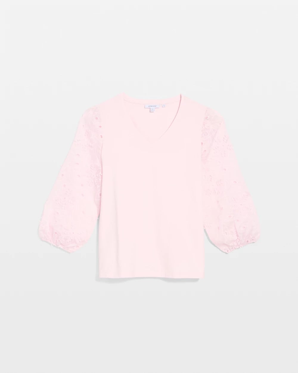 Chico's | Floral Eyelet Sleeve Tee/ Sweet Blossom