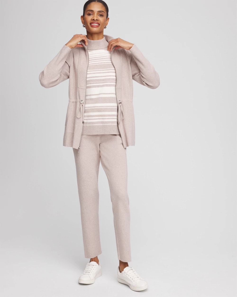 Chico's | Zenergy® Luxe Cashmere-Blend Cap-sleeve Top/ Helium Faux Heather