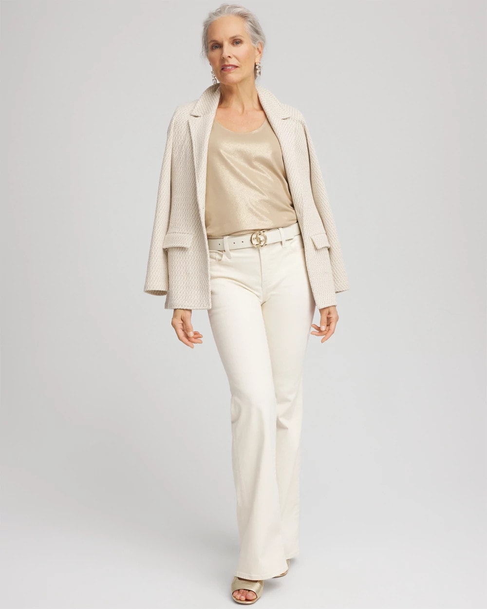 Chico's | Foiled Microfiber Tank/ Champagne