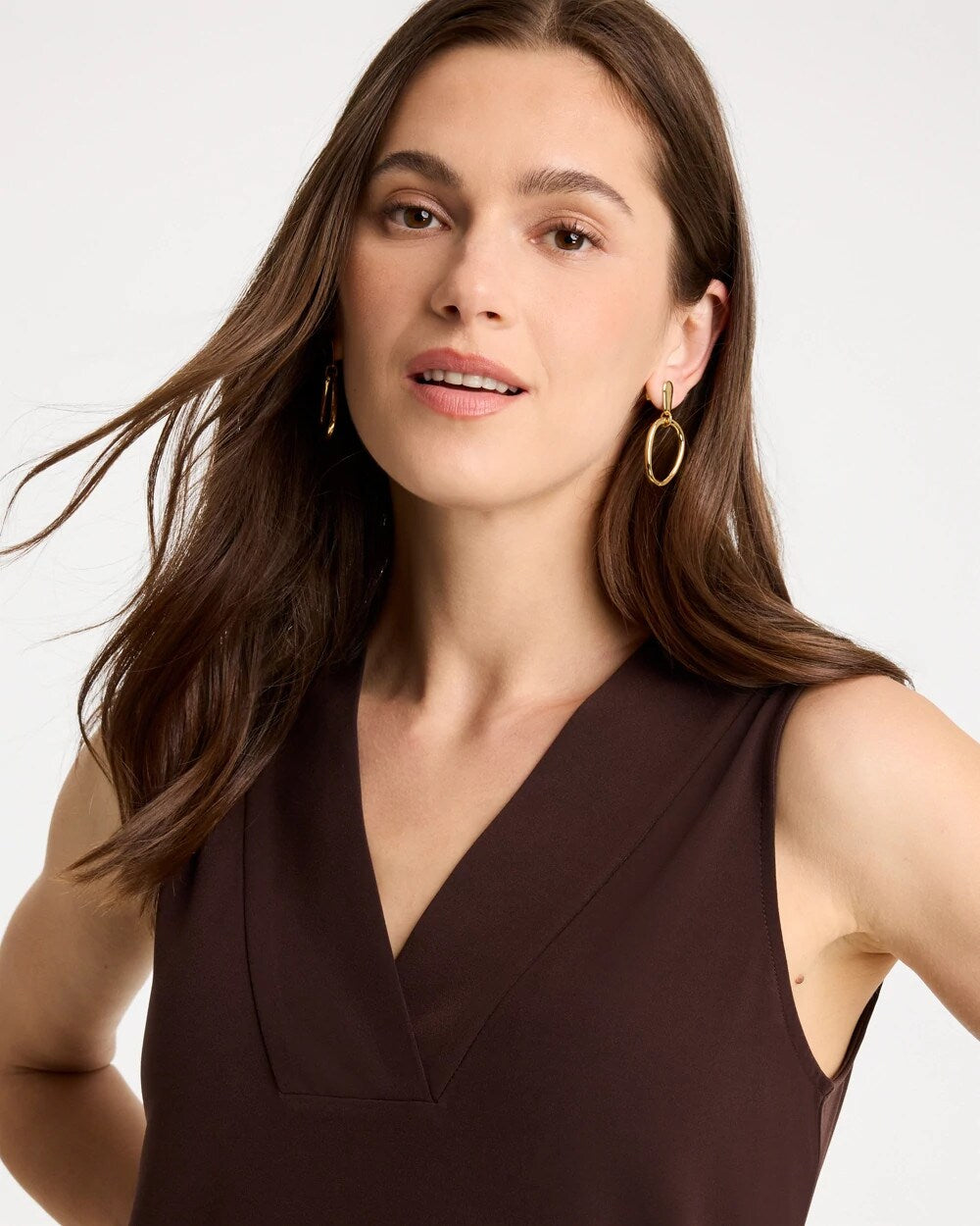 Chico's | Travelers™ Knit V-Neck Tank/ Cocoa Bean
