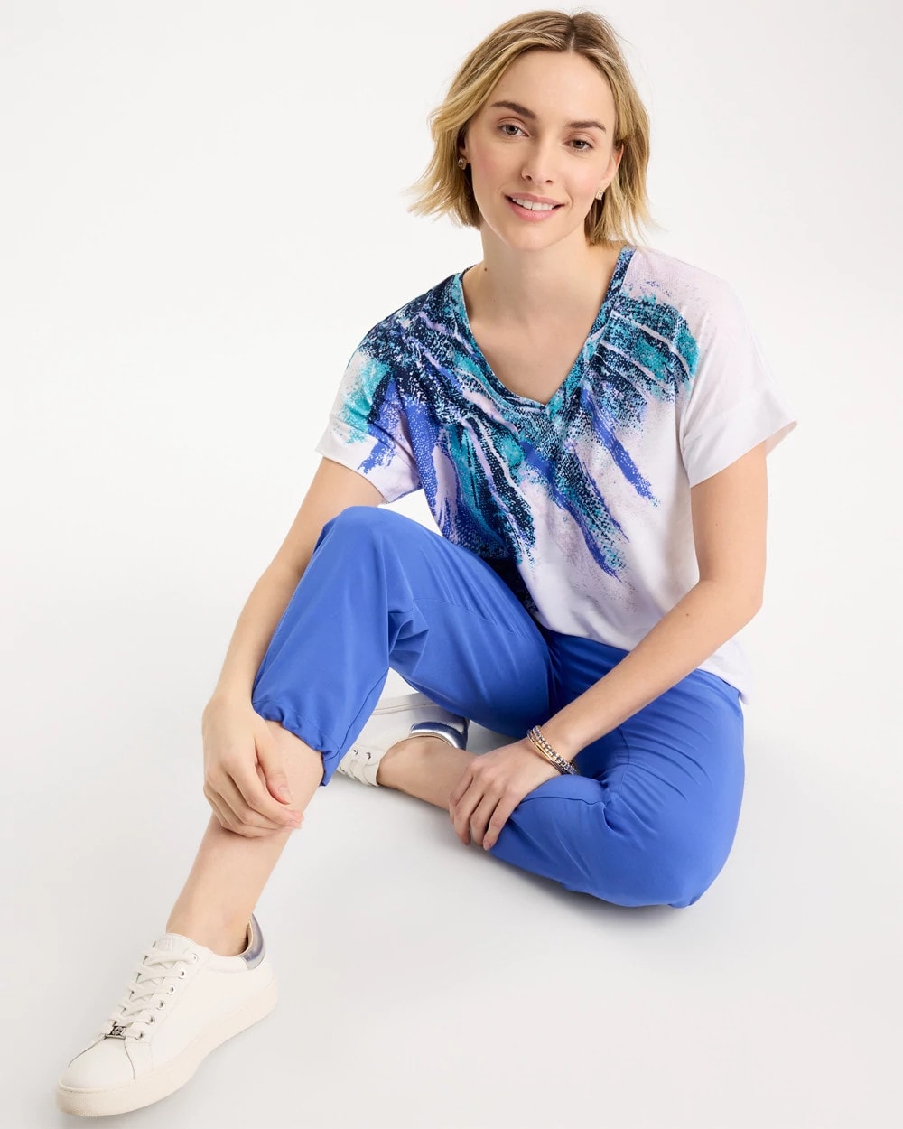 Chico's | Zenergy® Sicily Splash Drop Shoulder Tee/ Pale Sweet Pea