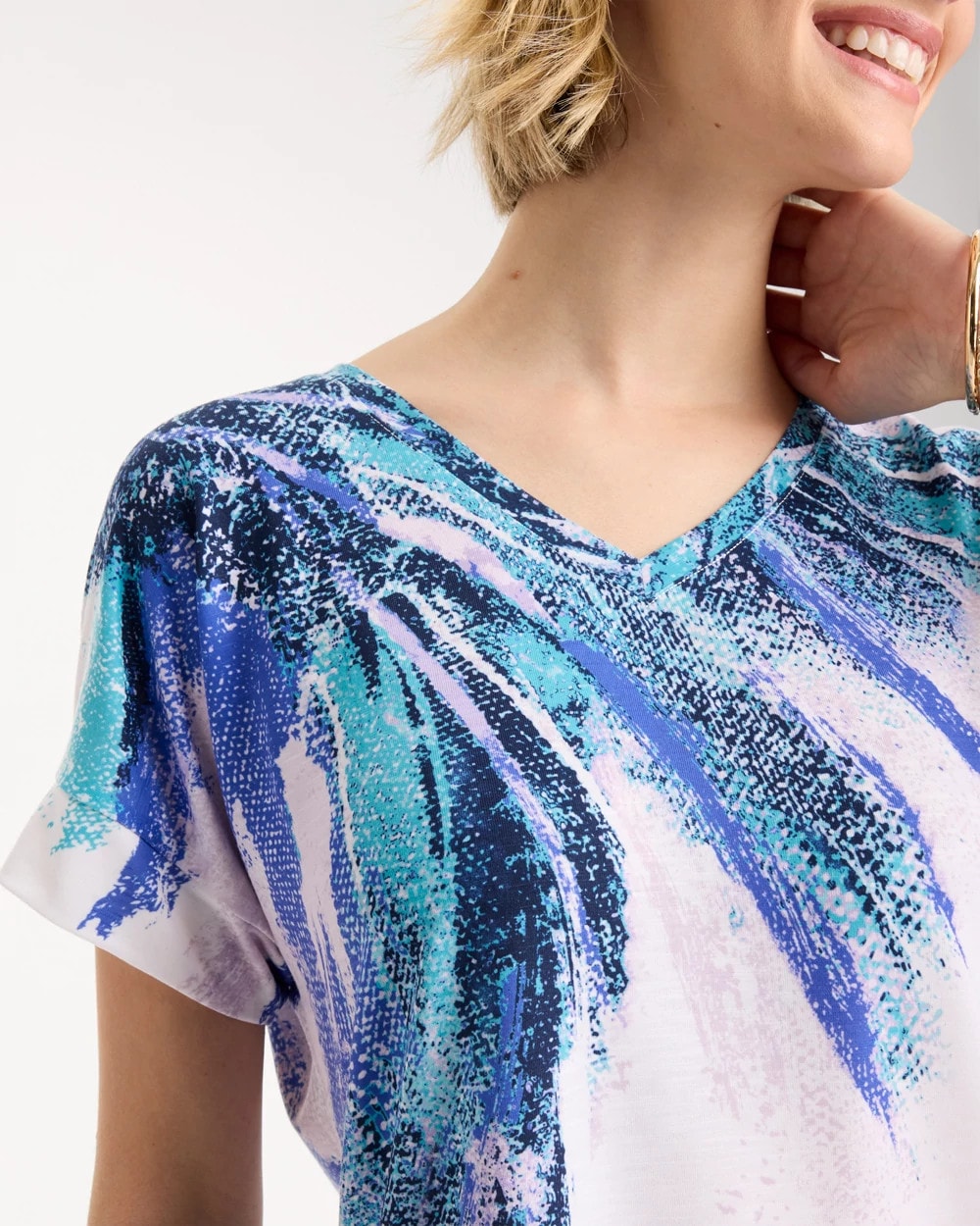 Chico's | Zenergy® Sicily Splash Drop Shoulder Tee/ Pale Sweet Pea