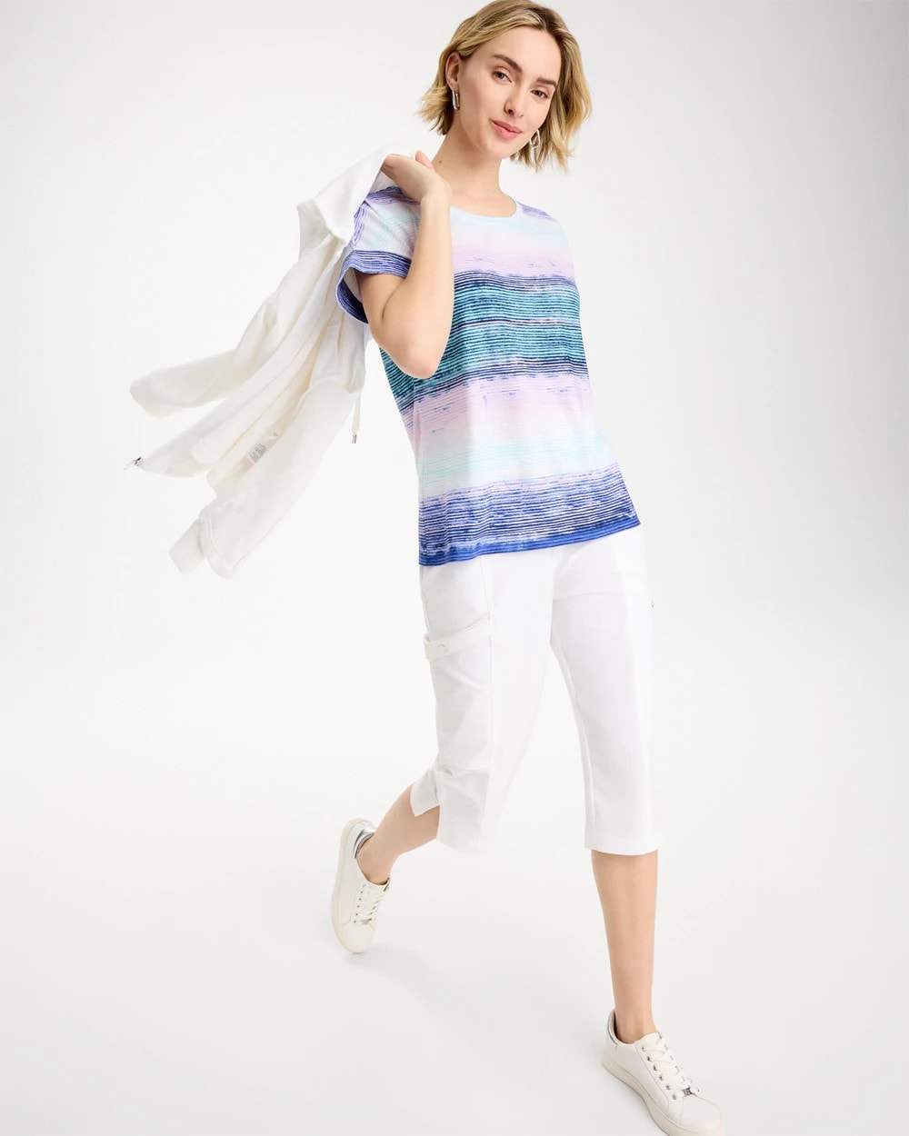 Chico's | Zenergy® Ombre Drop Shoulder Tee/ Pale Sweet Pea