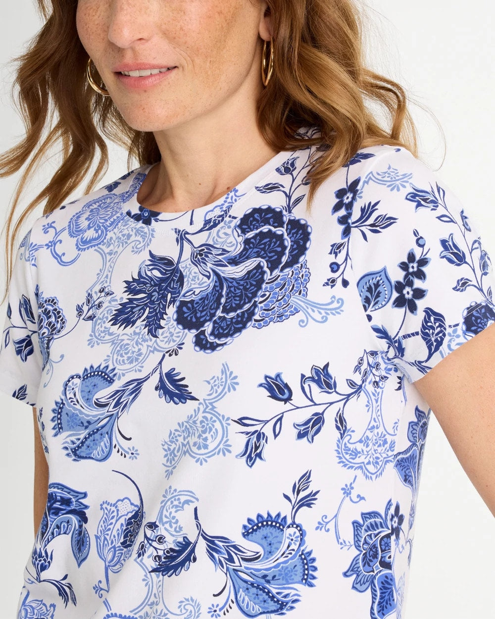 Chico's | Jolene Cotton Stretch Cap Sleeve Tee/ Passport Blue