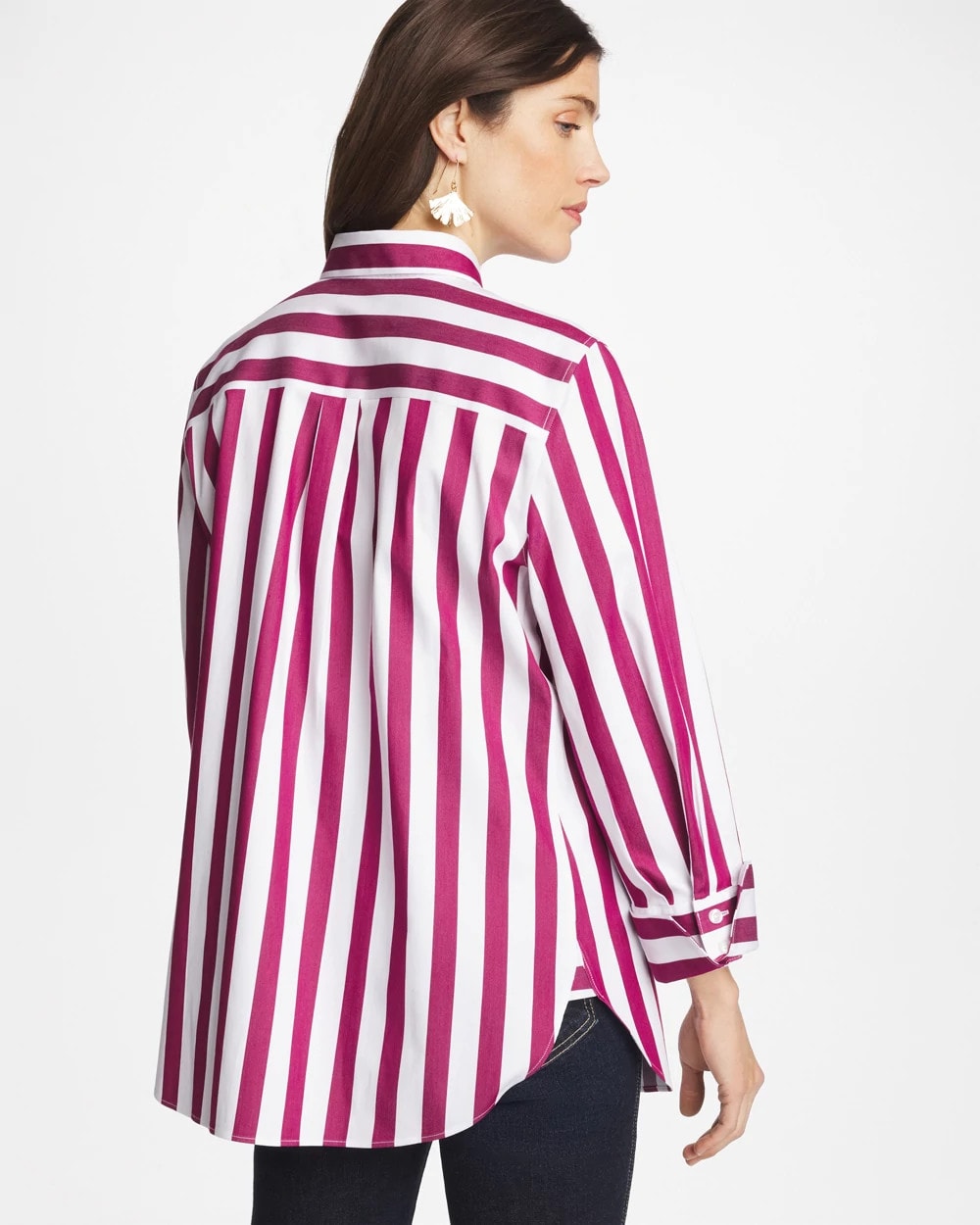Chico's | No Iron™ Stretch Striped Shirt/ Gladiolus