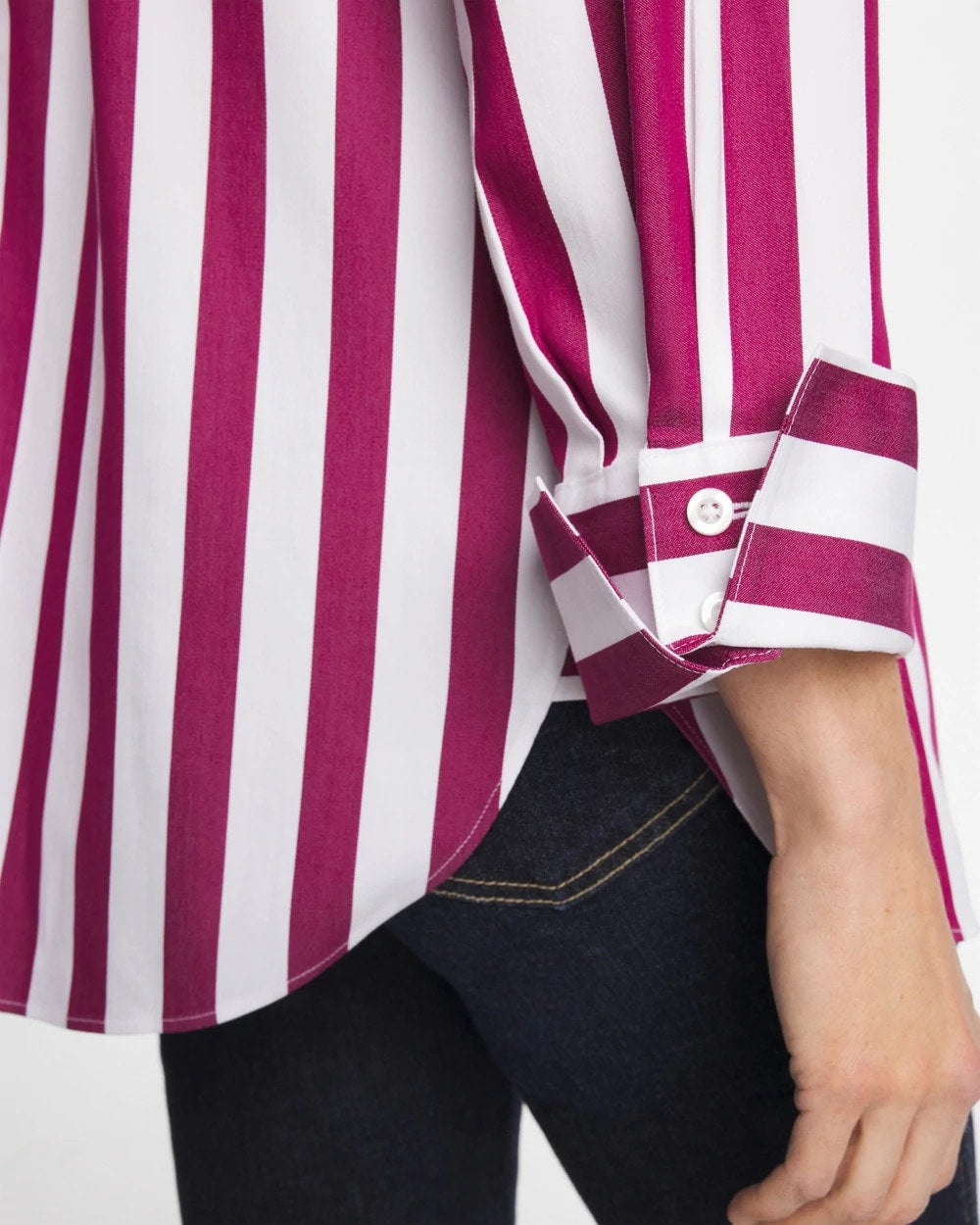 Chico's | No Iron™ Stretch Striped Shirt/ Gladiolus