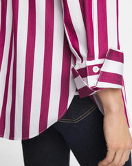 Chico's | No Iron™ Stretch Striped Shirt/ Gladiolus