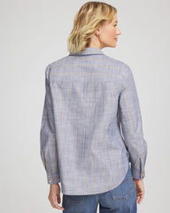 Chico's | Chambray Striped Soft Popover/ Indigo