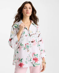 Chico's | No Iron™ Kyoto Bloom Linen Shirt/ Hot Honeysuckle