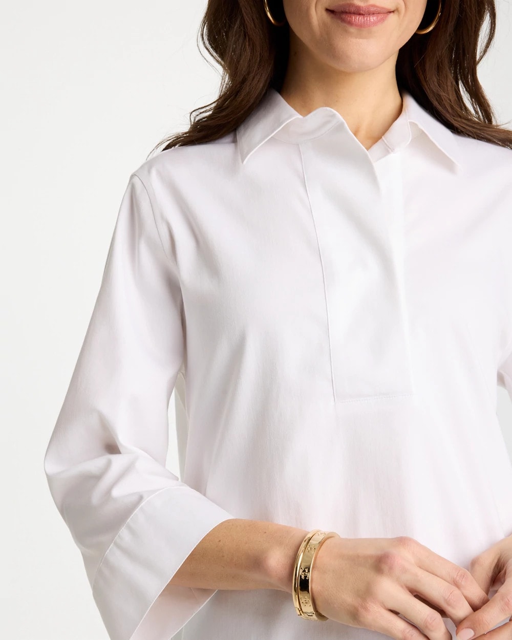Chico's | No Iron™ Stretch Popover Tunic/ Optic White