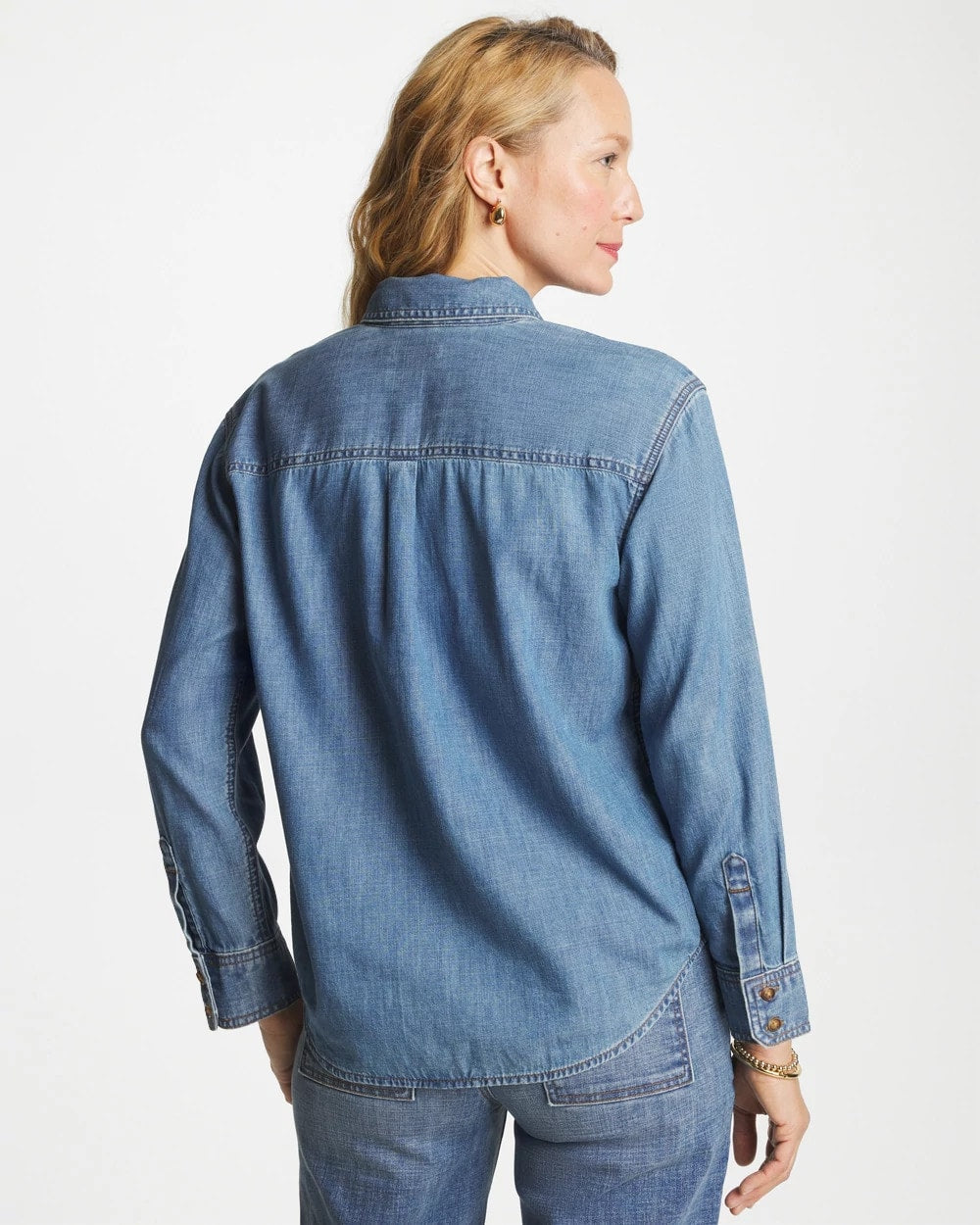 Chico's | Classic Collared Tencel Shirt/ Allegro Indigo