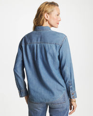 Chico's | Classic Collared Tencel Shirt/ Allegro Indigo