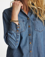 Chico's | Classic Collared Tencel Shirt/ Allegro Indigo