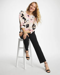 Chico's | Satin Blossom Burst Top/ Sweet Blossom
