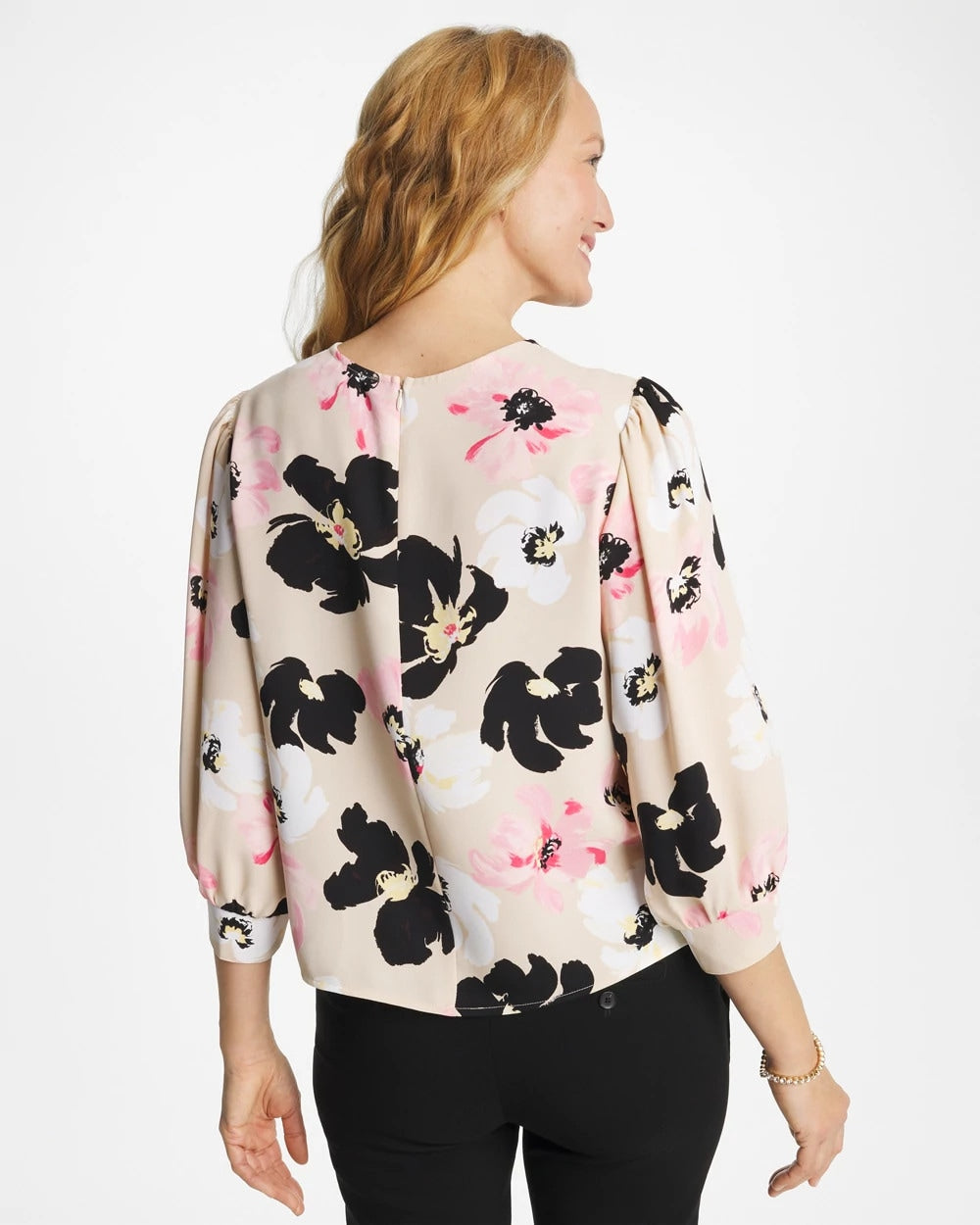 Chico's | Satin Blossom Burst Top/ Sweet Blossom