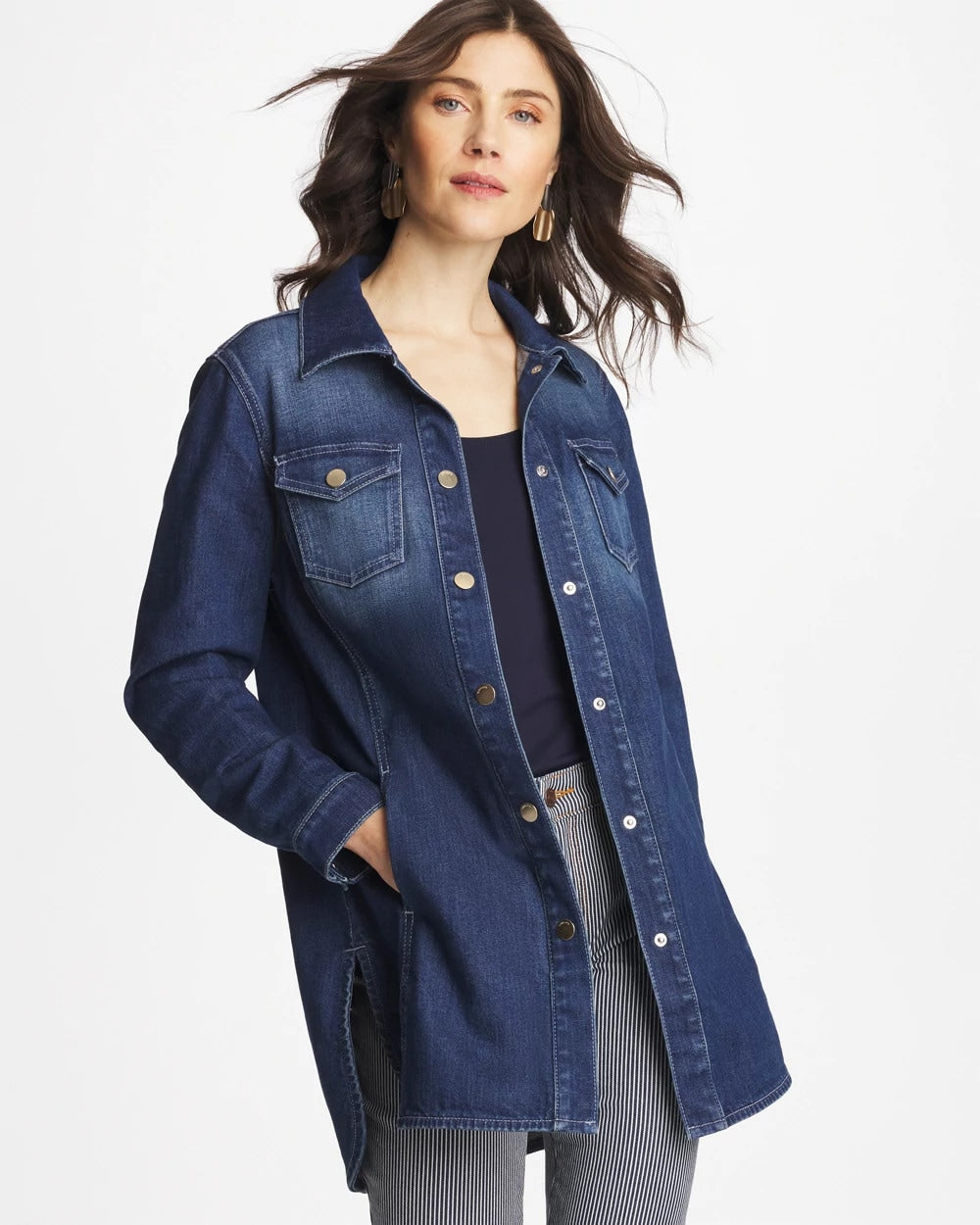 Chico's | Button Down Denim Topper/ Rome Indigo