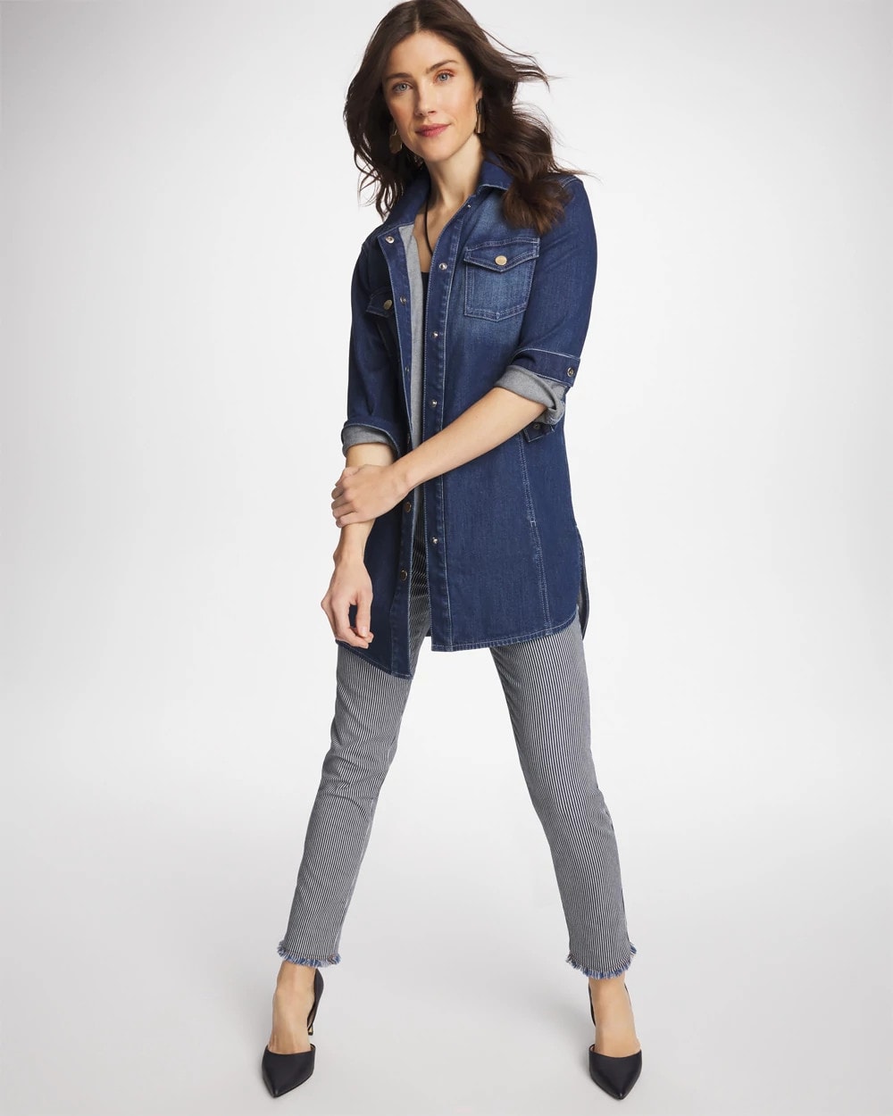 Chico's | Button Down Denim Topper/ Rome Indigo